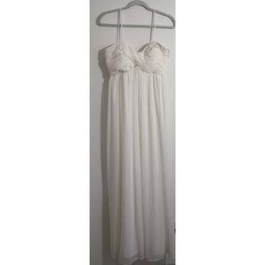 London Style Nights Straplesss Enpire Waist Beach Garden Wedding Dress sz 8